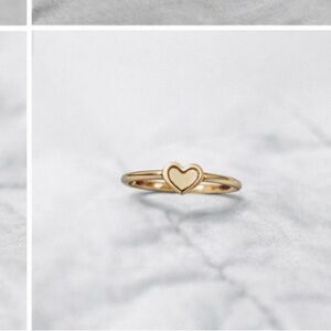 Open heart gold tone ring